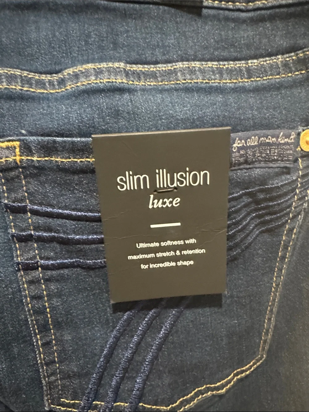 7 For All Mankind Dark Blue Dojo Tailorless Flate Wide Leg Trousers